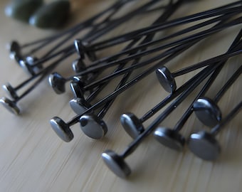 Sterling Silver Flush Nail Headpins, 2-inch 22g/20g Jewelry Findings (20 pcs) Persia