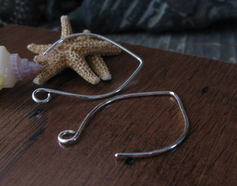 Sterling silver or 14k gold filled ear wires. Handmade artisan jewelry findings earring hooks. AGB Smooth Bamba image 2