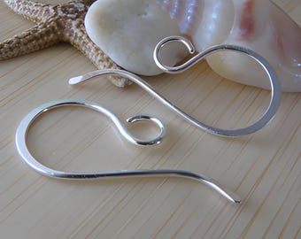 Handmade ear wires sterling silver or 14k gold filled artisan jewelry findings.  Quality earrings hooks. AGB Bedros