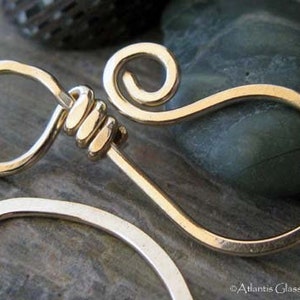 Large necklace hook clasp handmade jewelry findings in sterling silver or 14k gold filled AGB Sardana Gold filled