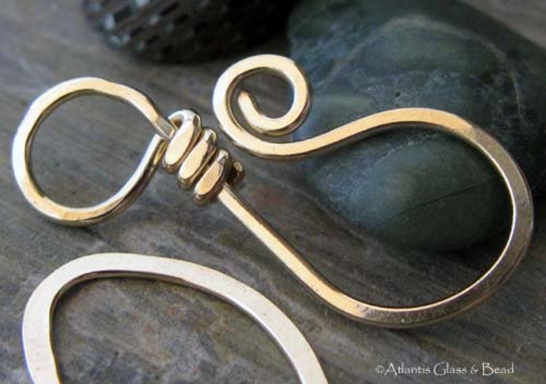 Large necklace hook clasp handmade jewelry findings in sterling silver or 14k gold filled AGB Sardana Gold filled