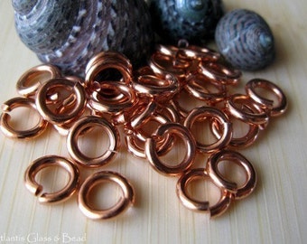 Round jump rings 16 gauge 6mm. AGB handmade artisan copper hand cut quality jewelry finding 100 pieces