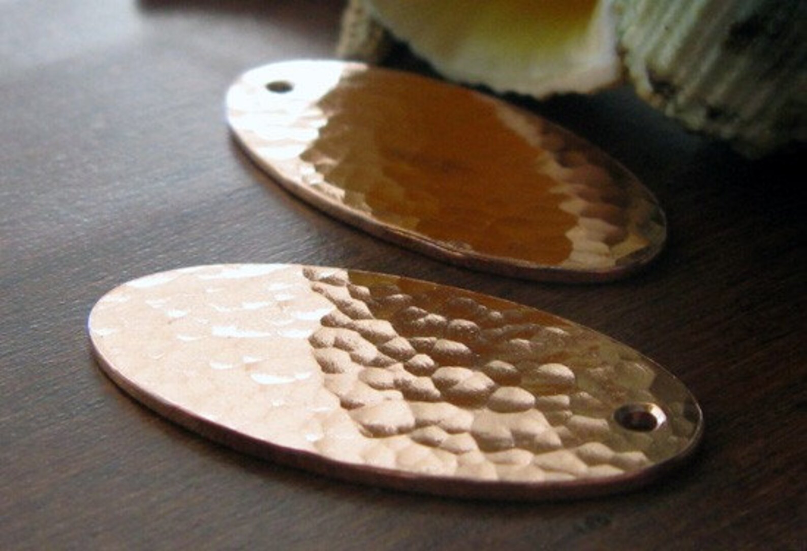 AGB Artisan Copper Jewelry Findings Textured Oval Drops 28mm X 14mm ...