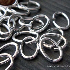 AGB handmade sterling silver jewelry findings 16 gauge Oval jump rings 10.5mm x 7.5mm 25 pieces image 5