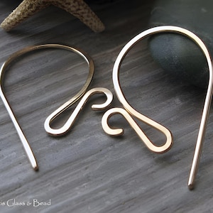 Elegante gancio francese. Fili per orecchini in oro 14k. Componenti per gioielli artigianali fatti a mano. AGB Claves