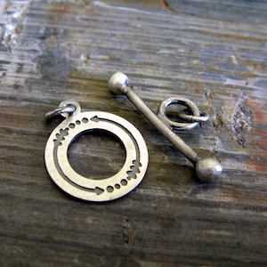 Rustic arrow bohemian toggle clasp set handmade from sterling silver AGB jewelry findings