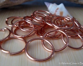 Extra large round jump rings 16 gauge 15.5mm. AGB handmade artisan copper hand cut quality jewelry finding