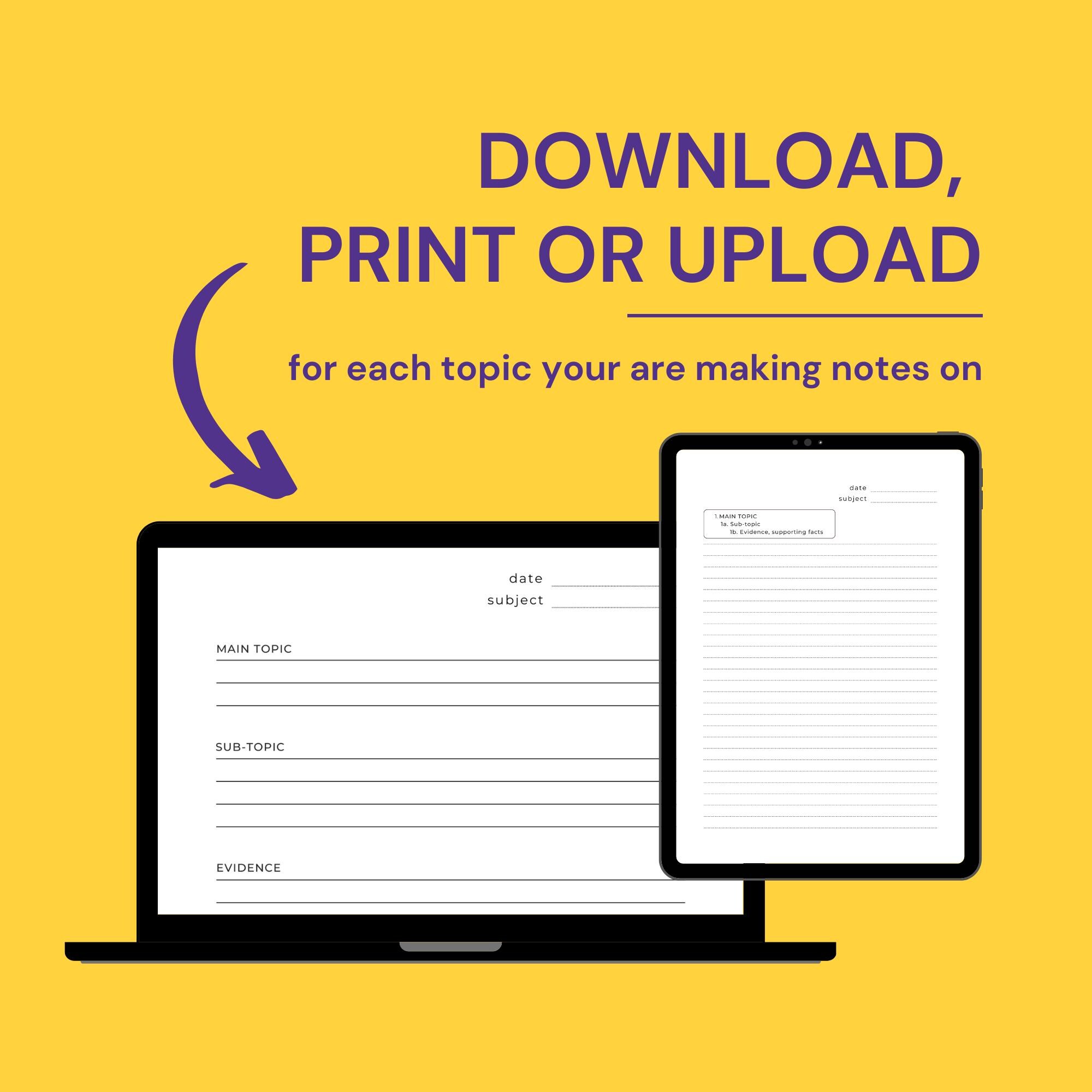 Outline Notetaking Templates | 5 Format Options for Organised Notes ...