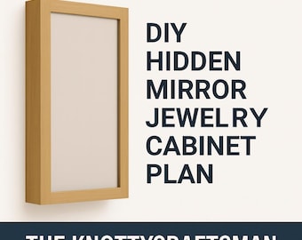 Plano de armario para joyas con espejo oculto: Montaje en pared o puerta (Plano de carpintería en PDF)