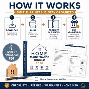 Ultimate Home Maintenance Binder 2026 Printable, Seasonal Home Checklist Bundle image 6
