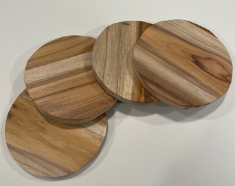 Set Di 6 Sottobicchieri In Legno Con Motivo A Bottone - Stile Invecchiato, Naturali, 10.5x10.5 Cm, Ideali Per Regalo O Arredamento Casa - 4