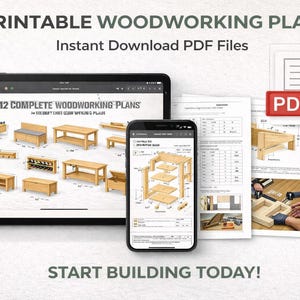 12 DIY Furniture Woodworking Plans Bundle – Beginner Step-by-step Build ...