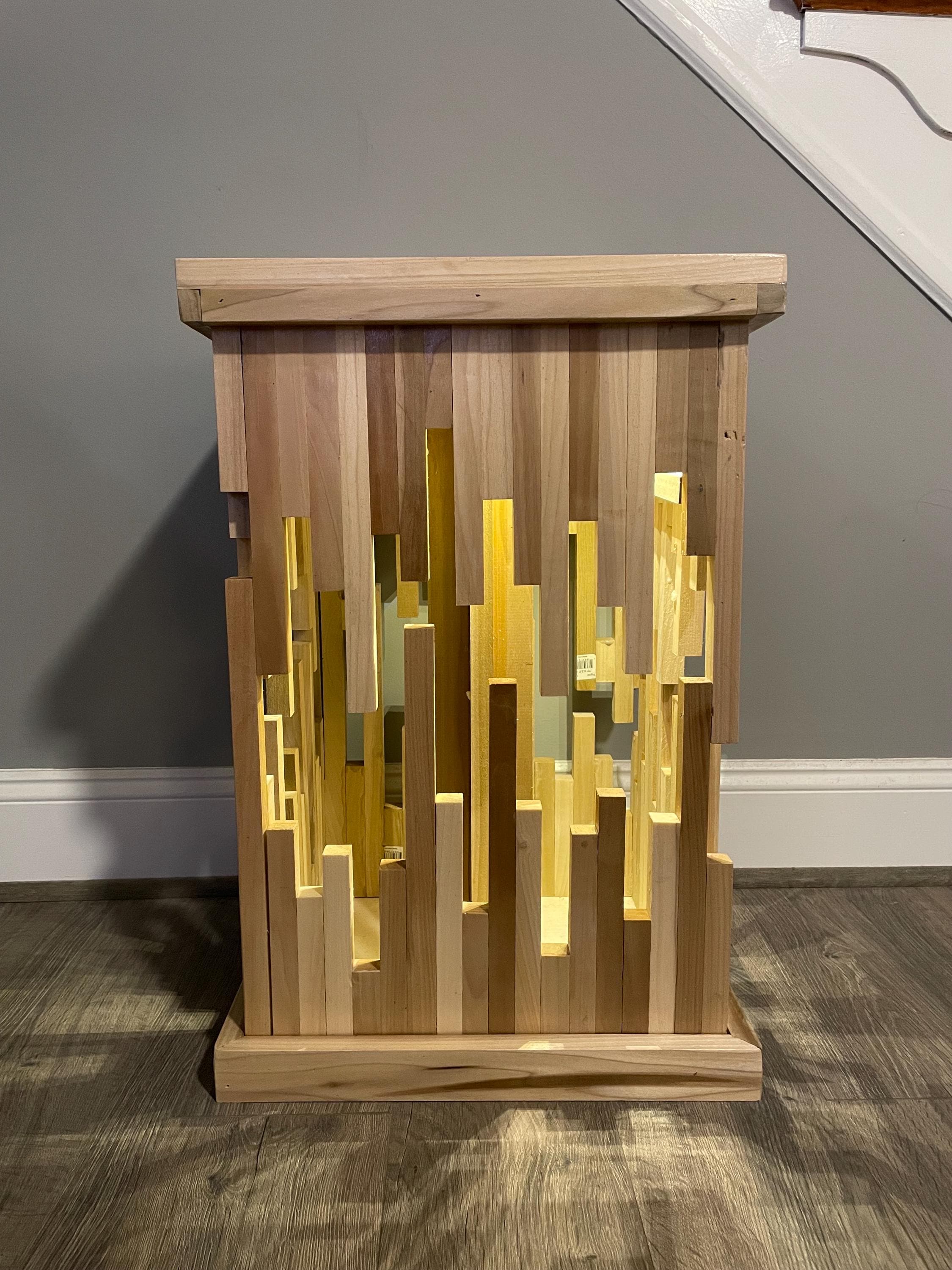 Modern DIY End Table Woodworking Plan With LED Lighting – Digital ...