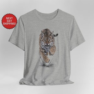 Fierce Bobcat T-Shirt - Fierce Bobcat Tee - Wild and Stylish Graphic T-Shirt for Animal Lovers - Wild Graphic Tee for Animal Lovers