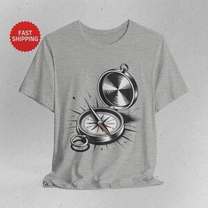 Searching for Direction T-Shirt, Broken Compass Graphic Tee, Life Path Concept Design
