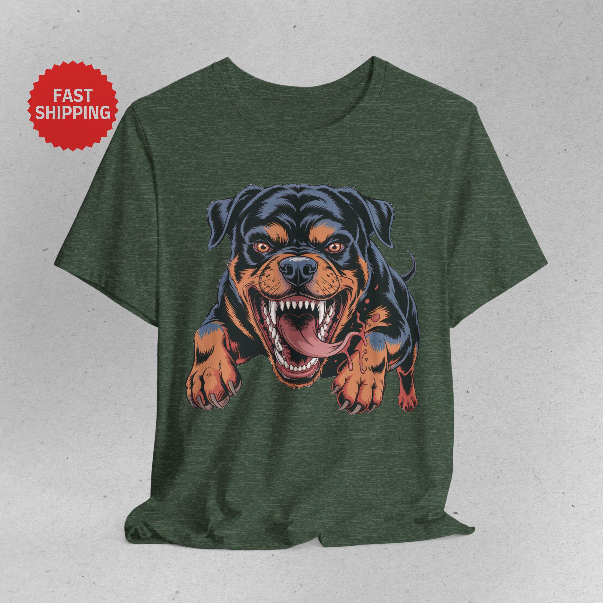 Fierce Rottweiler T-shirt, Aggressive Guard Dog Graphic Tee - Etsy