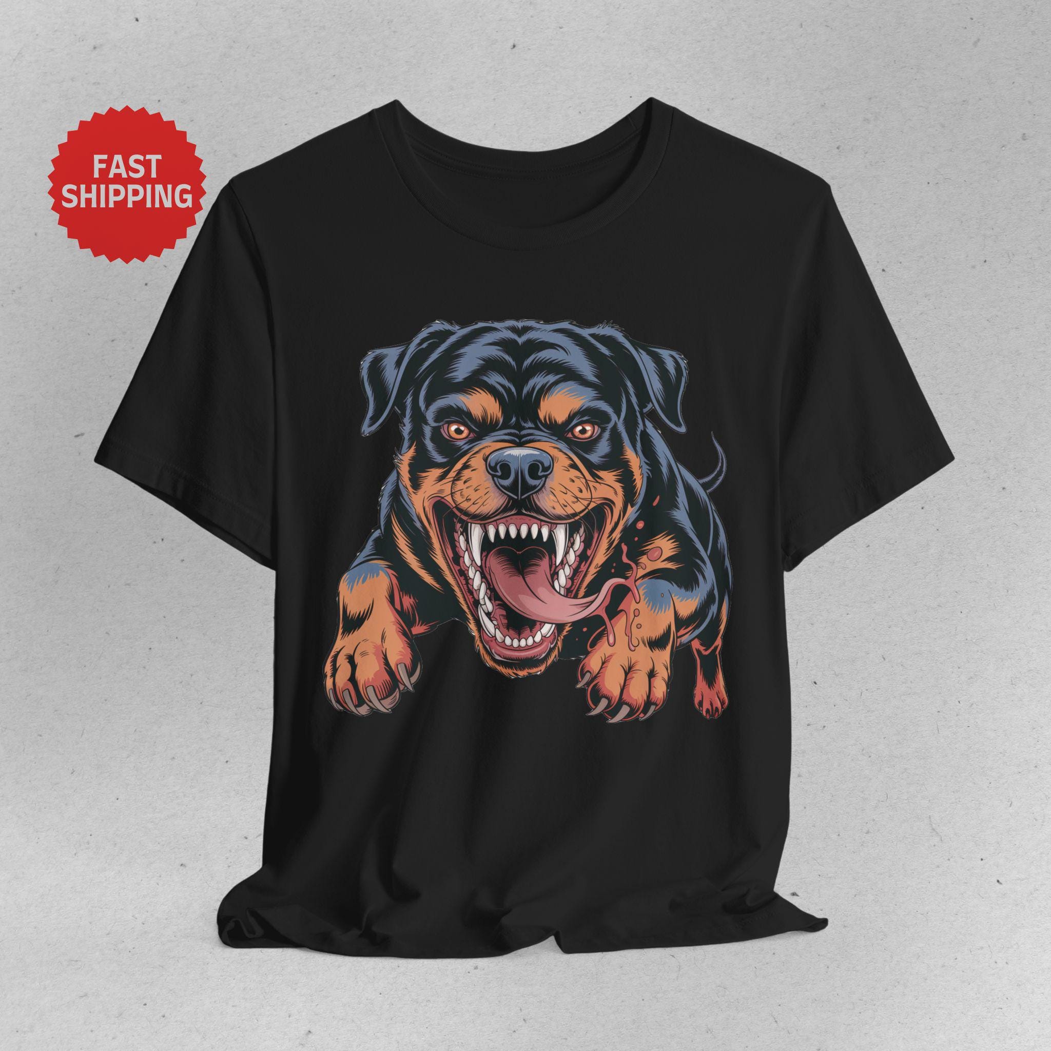 Fierce Rottweiler T-shirt, Aggressive Guard Dog Graphic Tee - Etsy