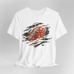 Sequin Look Football Splatter T-Shirt - Sequin Football Splatter T-Shirt - Sparkle Game Time Tee - Game Days Shirt - Football Fan Tee