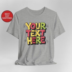 T-shirt avec texte personnalisé : t-shirt personnalisé en mélange de coton et de polyester