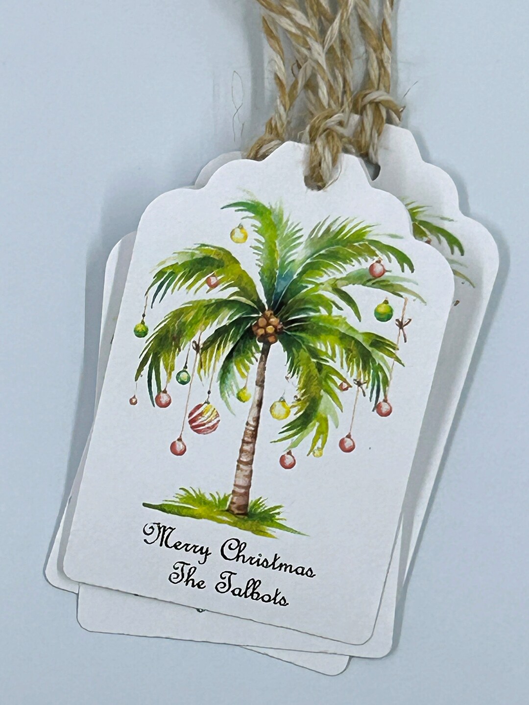 PRINTED Gift Tags Palm Tree Gift Tag Coastal Christmas Gift Etsy