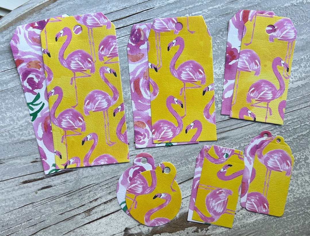 Flamingo Tags, Gift Tags, Pink Flamingos, Journaling Supplies, Flamingo