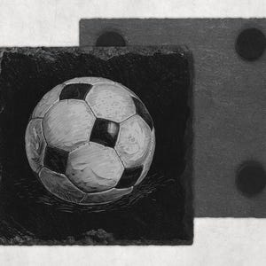 Beautiful Laser Engraved Football Slate Coaster - Rustic Football Drink Coaster