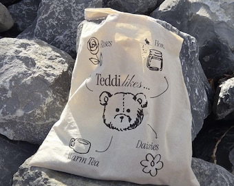 Vintage Teddy Bear Canvas Tote Bag: Nostalgic Design