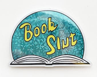 Book Lover Sticker. Book Slut Glitter Sticker. Book Lover Gift.