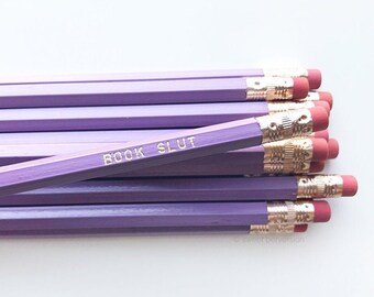 Book Lovers Pencil Set. Book Slut.