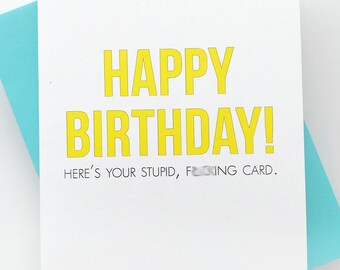Adult Birthday Card. Funny Birthday Card. Mature Card.