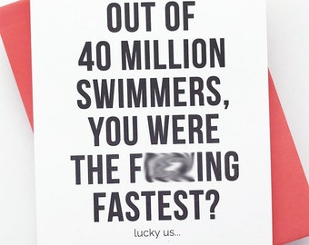 Sperm Birthday Card. Funny Birthday Card. Mature Card.