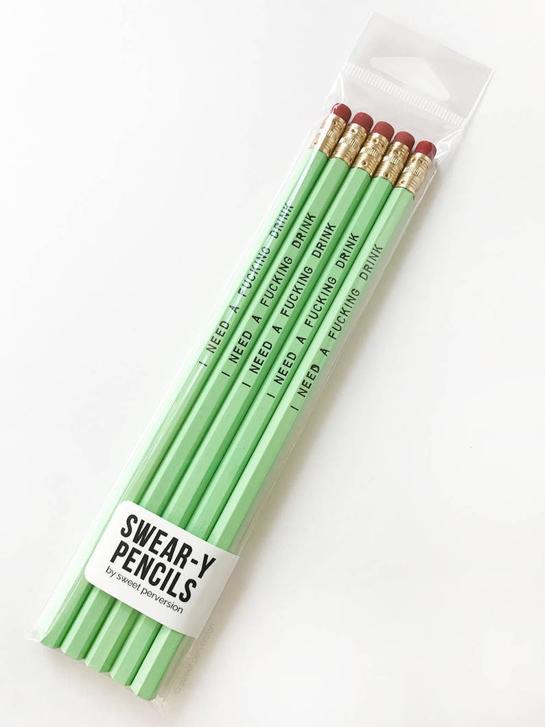 Funny Pencil Set. Hot Foil Stamped Pencils. Mind Your Etsy