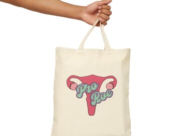 Pro Roe Cotton Canvas Tote Bag, Sustainable Shopping