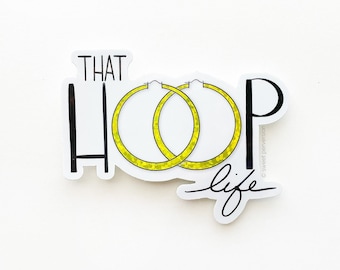 Hoop Earring Sticker. Glitter Sticker.