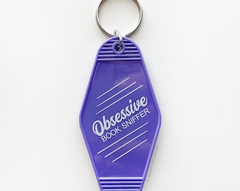 Book Lover Keychain. Obsessive Book Sniffer.