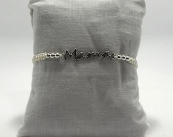 handmade bracelet with mom charm