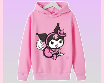 Cute Sanrio Kuromi Hoodie For Girls - Gift For her Women Kuromi Present Valentine Hoodie Sweater, Crewneck Kawaii Hello Kitty Sweatshirt