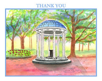 Tarjetas de agradecimiento de UNC Old Well