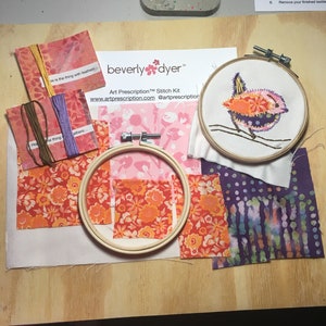 Slow Stitch: Art Prescription™ Stitch Kit, Textile Art, Meditative Stitching