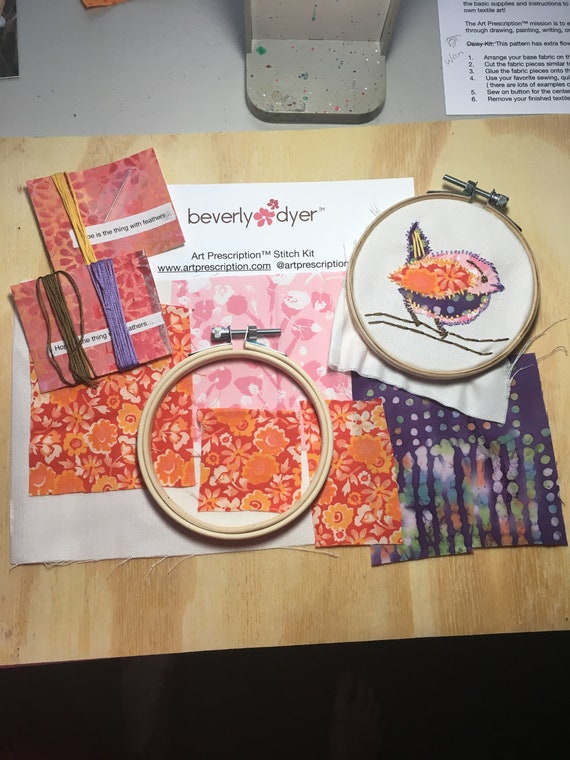 Slow Stitch: Art Prescription™ Stitch Kit, Textile Art, Meditative Stitching