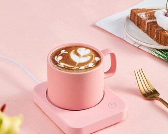 Pink Smart Mug Warmer Keep Your Beverages Warm and Cozy Coffee Mug  for Desk with Auto Shut Off,  Warmer for Coffee Milk Tea,  (Pink-No Mug)