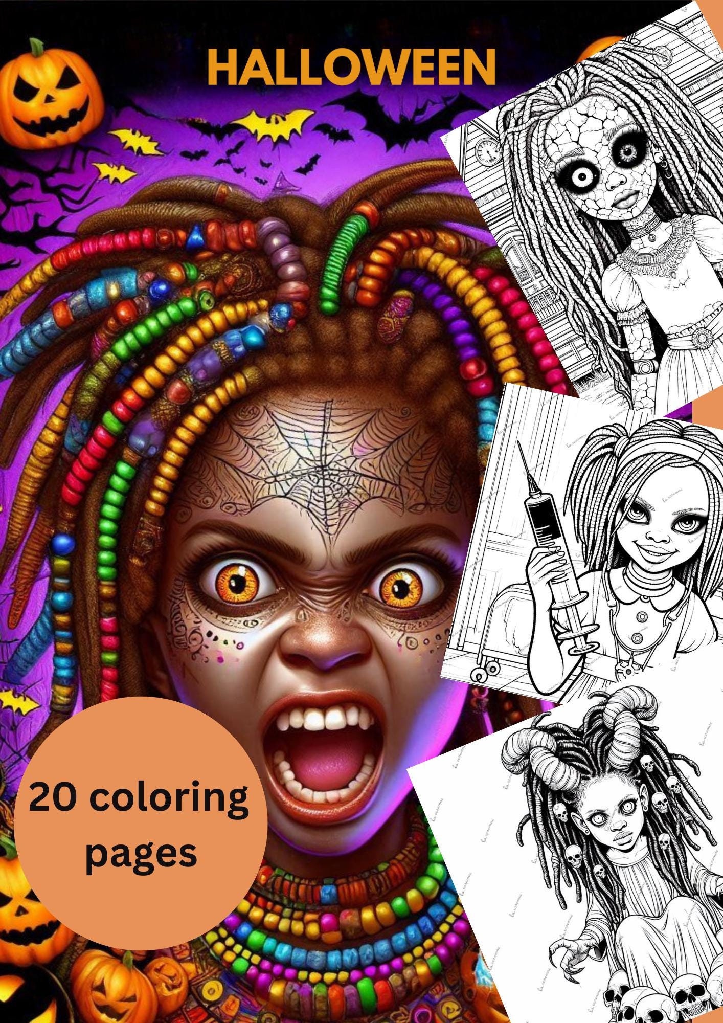 Halloween Kleurplaten voor Volwassenen | Digitale Download | Griezelige  Halloween Printables, image size:1414x2000