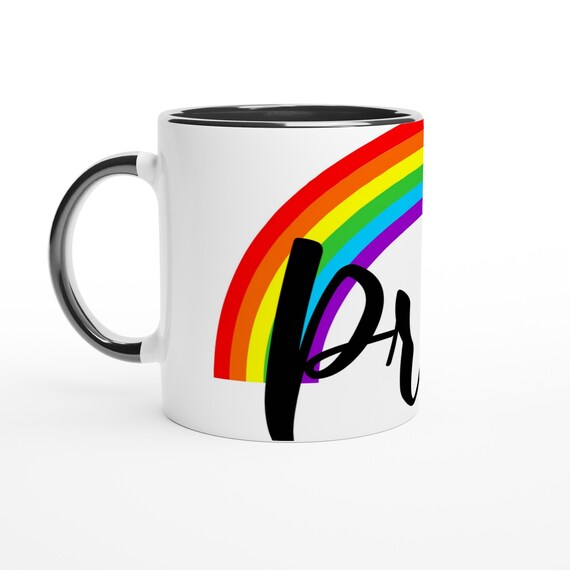 Pride Rainbow 11oz Ceramic Mug with Color Inside