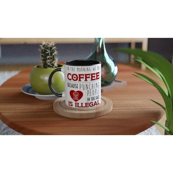 Morning Coffee 11oz Ceramic Mug with Color Inside