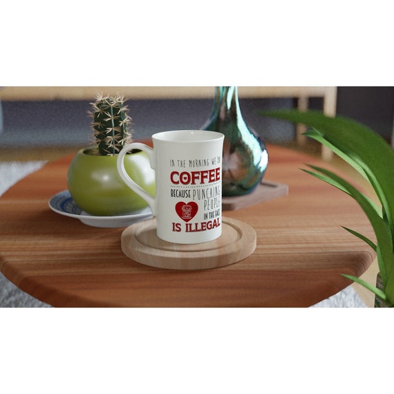 Morning Coffee 10oz Porcelain Slim Mug