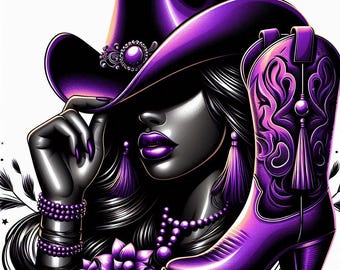 Purple Cowgirl Art, Crafting Digital Files