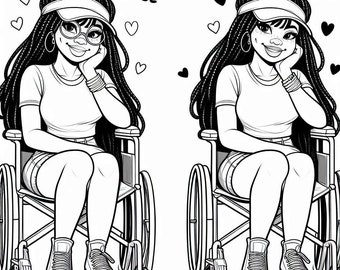 Girl in Wheelchair Coloring Pages (Printable)