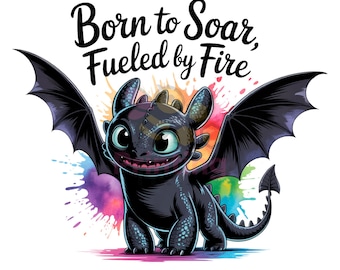 Black Dragon PNG Clipart | Kids Shirt Design (Digital Download)