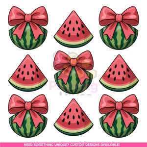 Cute Watermelon PNG | Watermelon Bow T-Shirt Design | Summer Fruit with Bow Sublimation | Summer Vibes Png | Watermelon Season Png Download