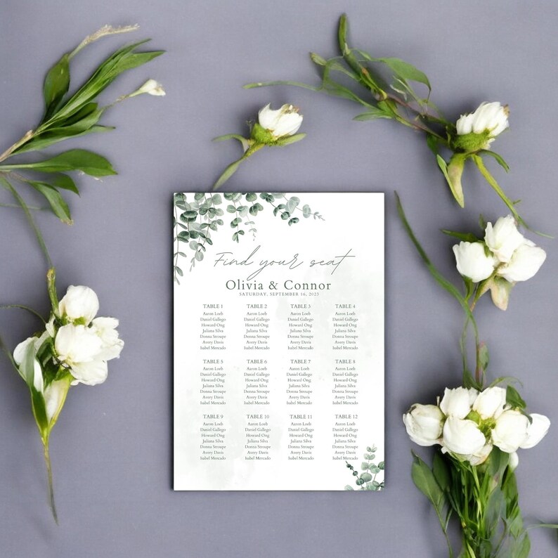 Wedding Table Plan Wedding Sign Canva Template Seating Arrangement ...